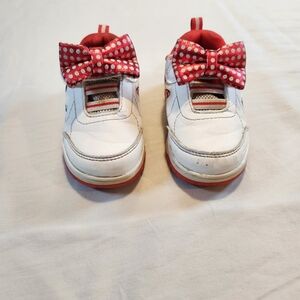 Disney Baby Minnie Mouse Girls' White Red Polka Dot Bow Sneakers US 5 EU 21